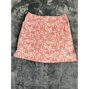 Coral Bay Golf Womens Skort Size 12 Orange & White Butterfly Print